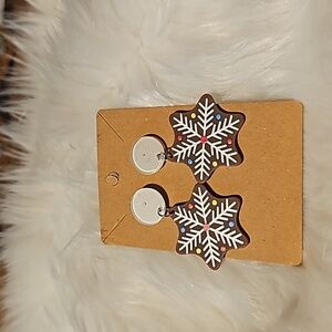 Gingerbread Snowflake Earrings